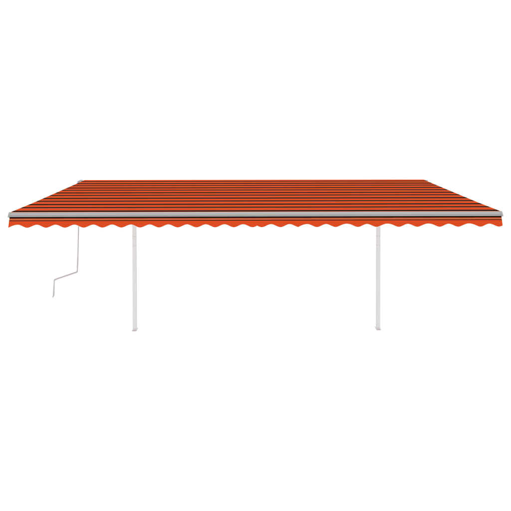 Toldo retrátil manual com LED 6x3 m laranja e castanho