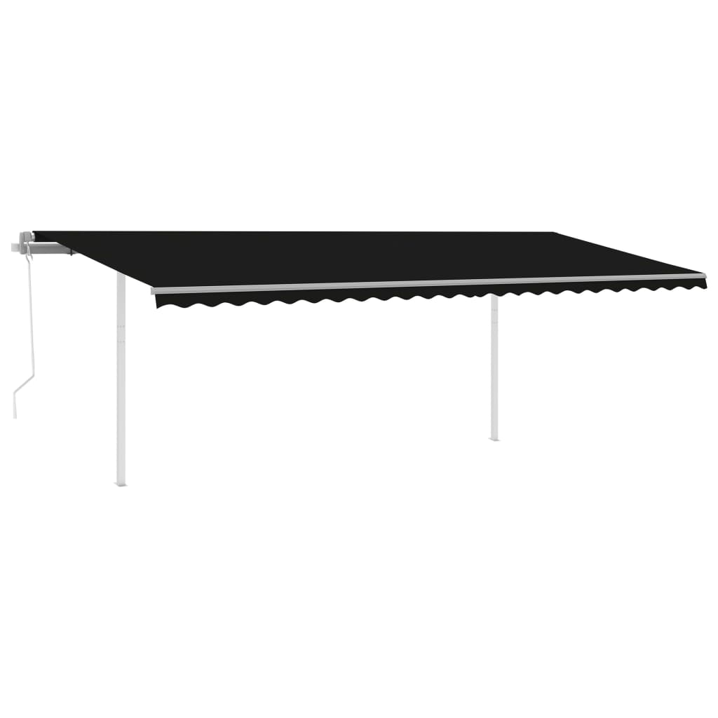 Toldo automático com LED e sensor de vento 6x3 m antracite