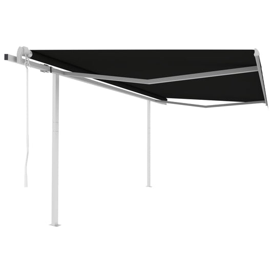 Toldo retrátil automático com postes 4x3,5 m antracite