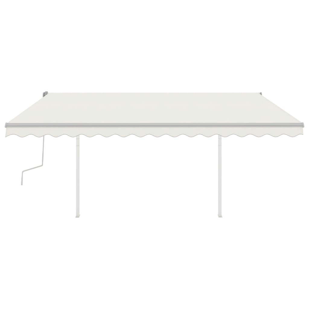 Toldo retrátil manual com postes 4,5x3,5 m cor creme