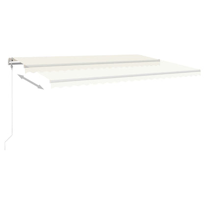 Toldo retrátil manual com luzes LED 5x3,5 m cor creme