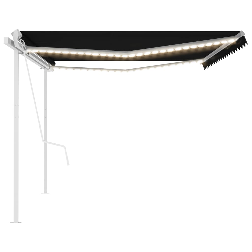 Toldo automático c/ LED e sensor de vento 5x3,5 m antracite