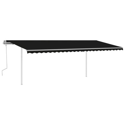 Toldo retrátil manual com LED 6x3,5 m antracite