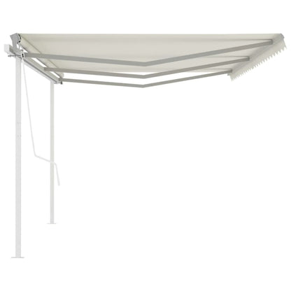 Toldo retrátil automático com postes 6x3,5 m cor creme