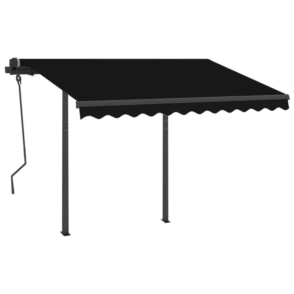 Toldo retrátil manual com postes 3x2,5 m antracite