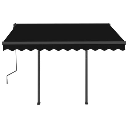 Toldo retrátil manual com postes 3x2,5 m antracite