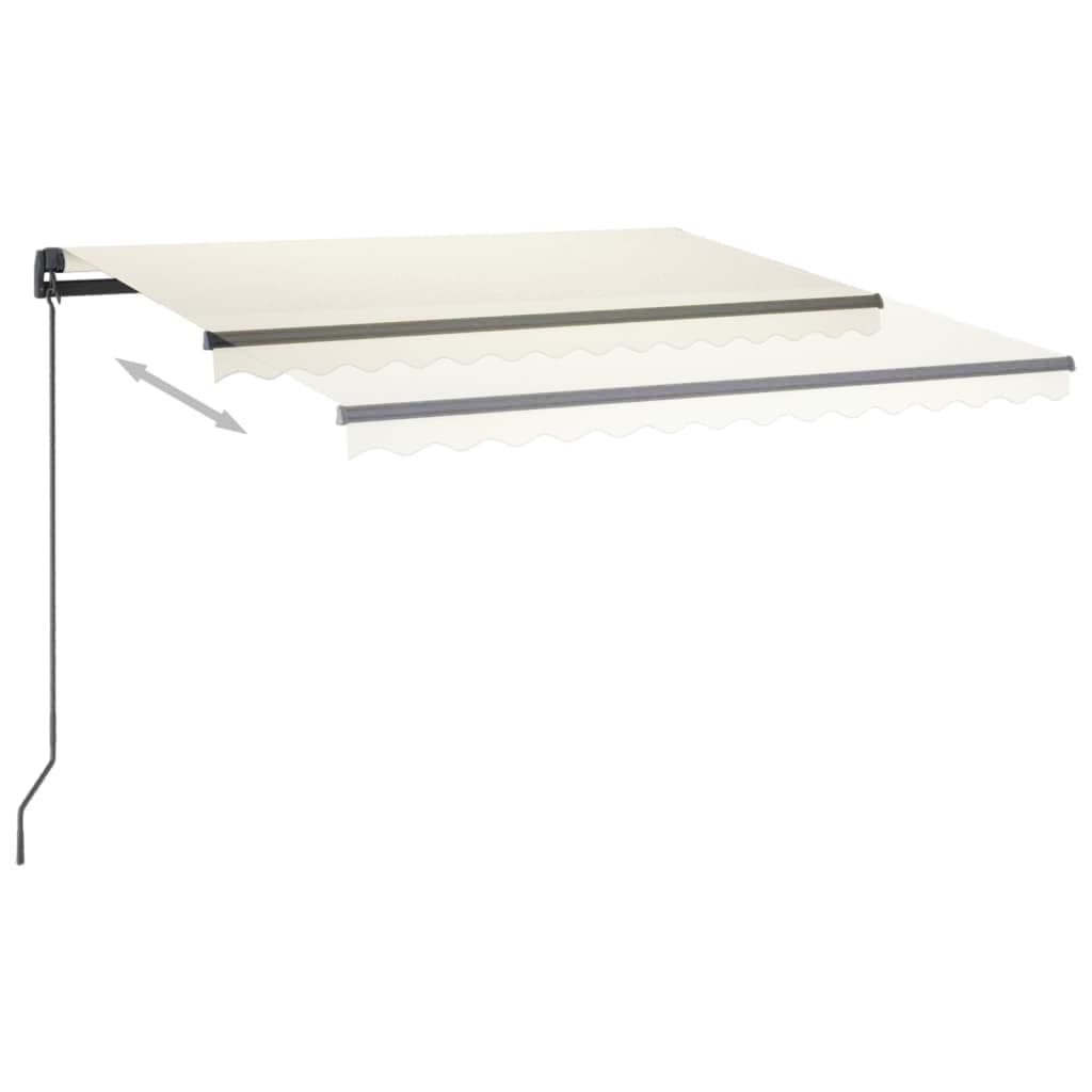 Toldo retrátil manual com LED 3x2,5 m cor creme