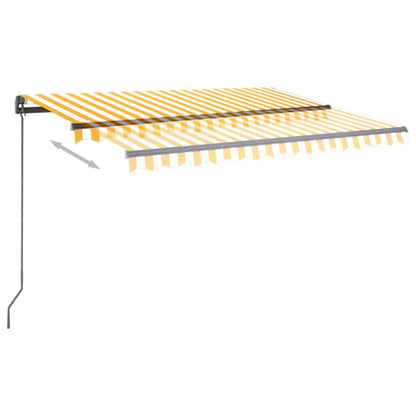 Toldo retrátil manual com LED 3x2,5 m amarelo e branco