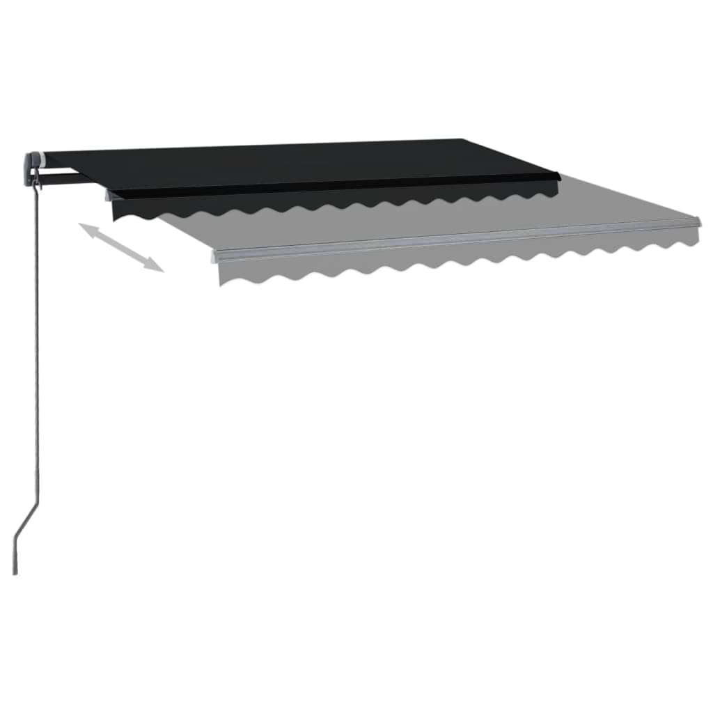 Toldo retrátil manual com LED 3x2,5 m antracite