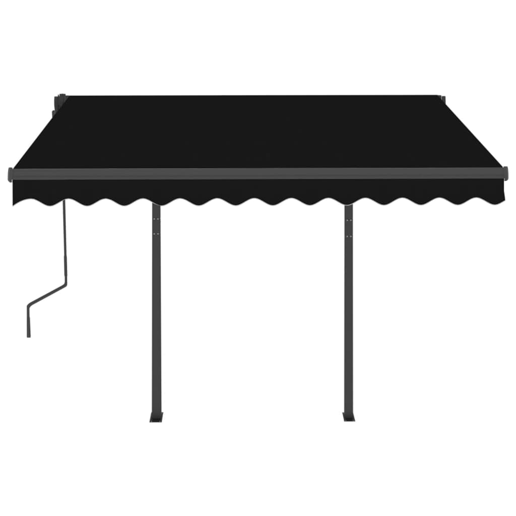 Toldo retrátil manual com LED 3x2,5 m antracite