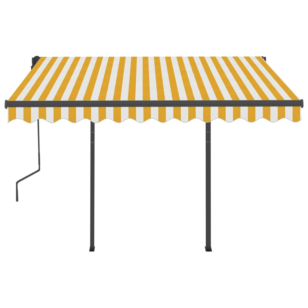 Toldo automático LED e sensor de vento 3x2,5 m amarelo/branco