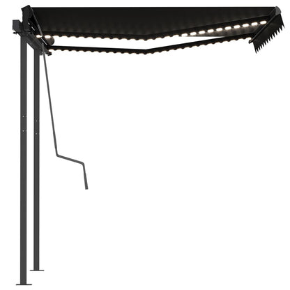 Toldo automático c/ LED e sensor de vento 3x2,5 m antracite