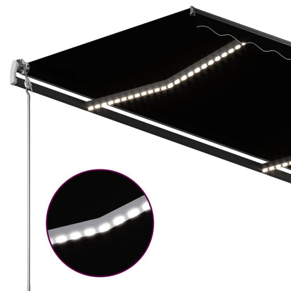 Toldo automático c/ LED e sensor de vento 3x2,5 m antracite