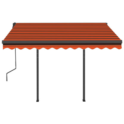 Toldo automático LED e sensor de vento 3x2,5m laranja/castanho