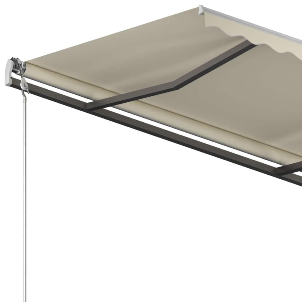 Toldo retrátil manual com postes 3,5x2,5 m cor creme