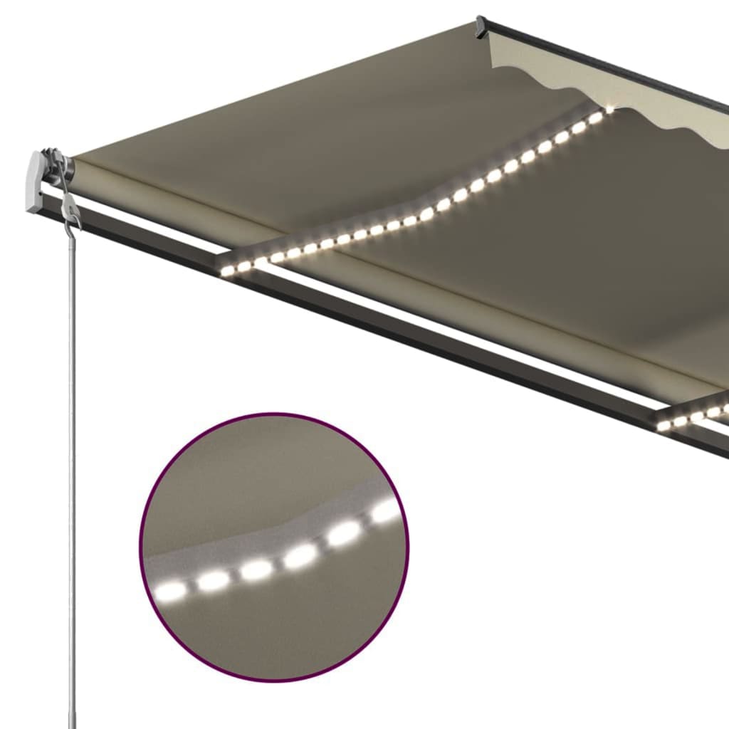 Toldo automático c/ LED e sensor de vento 3,5x2,5 m cor creme