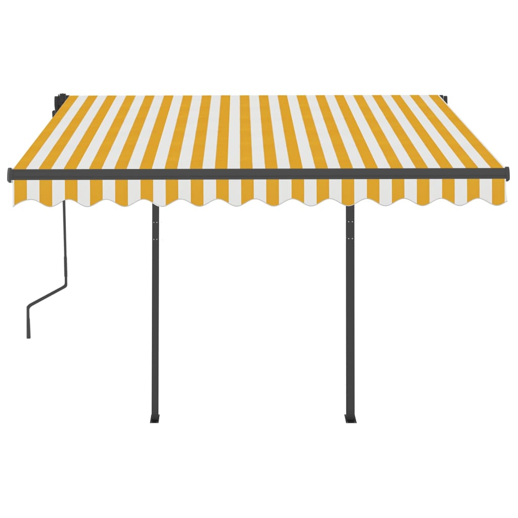 Toldo automático LED e sensor de vento 3,5x2,5 m amarelo/branco