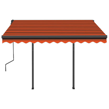 Toldo automático LED/sensor de vento 3,5x2,5m laranja/castanho