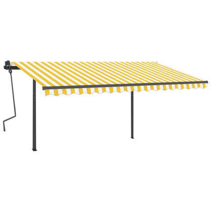 Toldo automático c/ LED e sensor de vento 4x3 m amarelo/branco