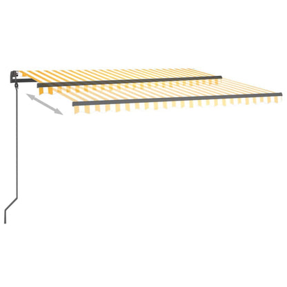 Toldo automático c/ LED e sensor de vento 4x3 m amarelo/branco