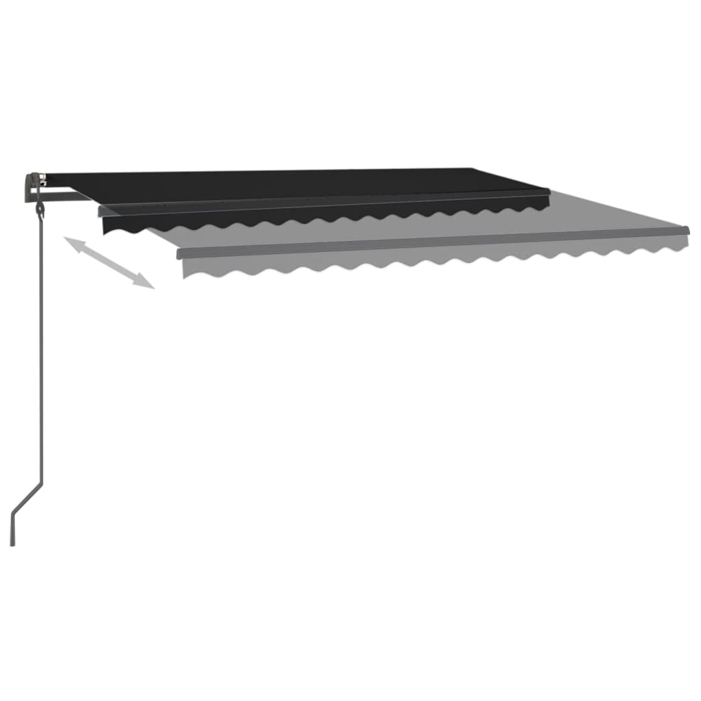 Toldo automático c/ LED e sensor de vento 4x3 m antracite