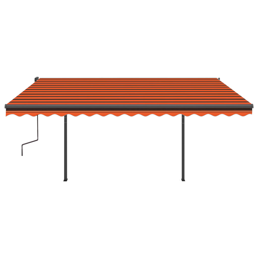 Toldo automático c/ LED e sensor de vento 4x3m laranja/castanho