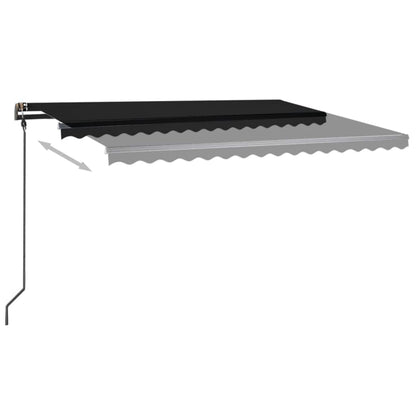 Toldo retrátil manual com luzes LED 4,5x3 m antracite