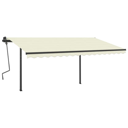 Toldo retrátil automático com postes 4,5x3 m cor creme