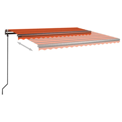 Toldo retrátil automático com postes 4,5x3 m laranja e castanho