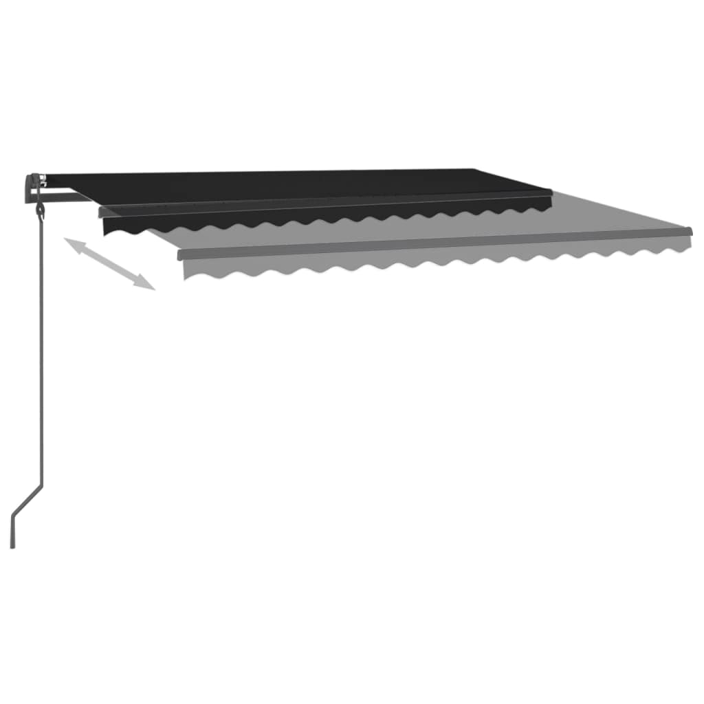 Toldo automático com LED e sensor de vento 4,5x3 m antracite