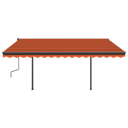 Toldo autom. LED e sensor de vento 4,5x3 m laranja e castanho