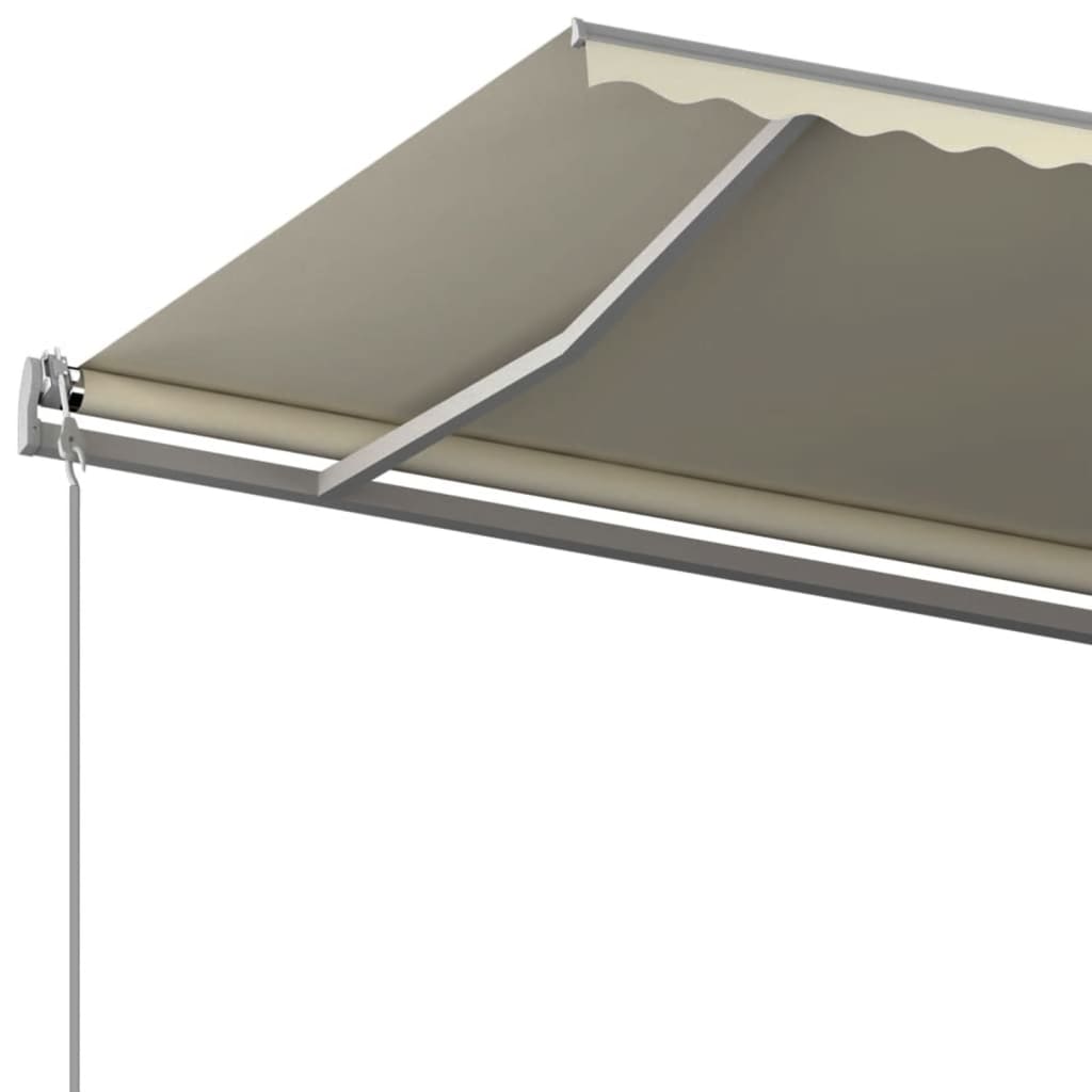 Toldo retrátil automático com postes 5x3 m cor creme