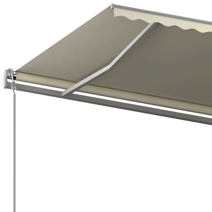 Toldo retrátil automático com postes 5x3 m cor creme