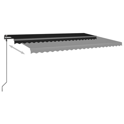 Toldo automático com LED e sensor de vento 5x3 m antracite