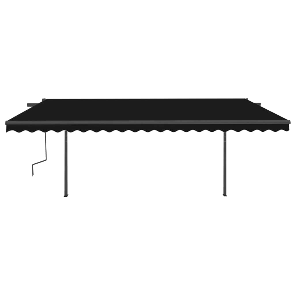 Toldo automático com LED e sensor de vento 5x3 m antracite