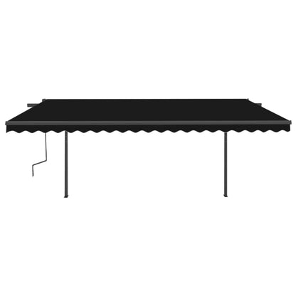 Toldo automático com LED e sensor de vento 5x3 m antracite