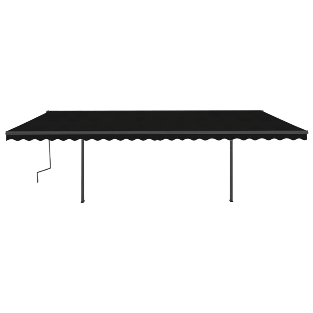 Toldo retrátil manual com postes 6x3 m antracite