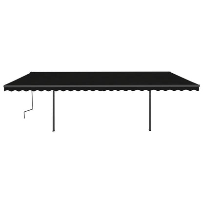 Toldo retrátil manual com postes 6x3 m antracite