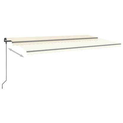 Toldo retrátil manual com LED 6x3 m cor creme