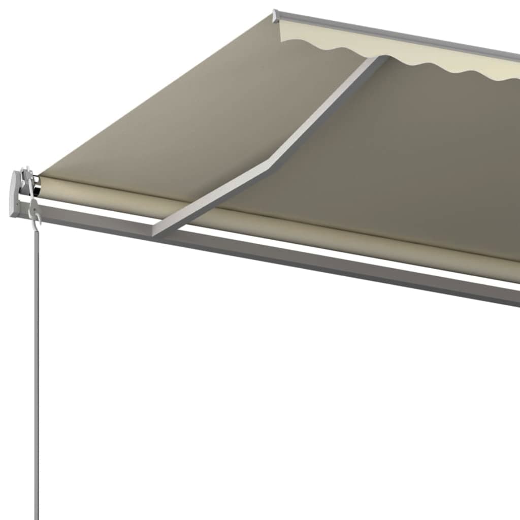 Toldo retrátil automático com postes 6x3 m cor creme