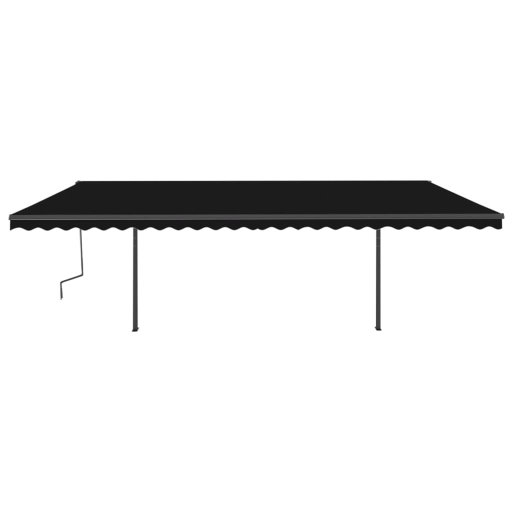 Toldo retrátil automático com postes 6x3 m antracite