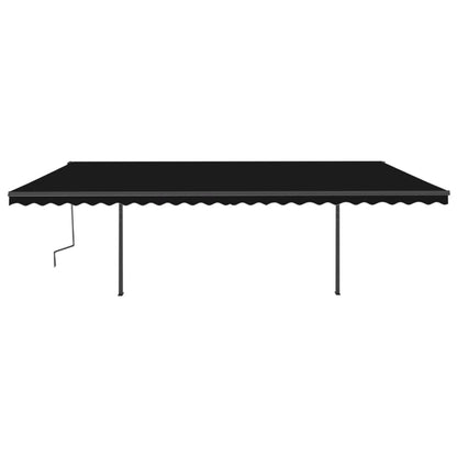 Toldo retrátil automático com postes 6x3 m antracite