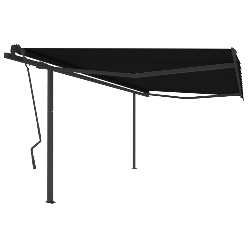 Toldo retrátil manual com postes 4,5x3,5 m antracite