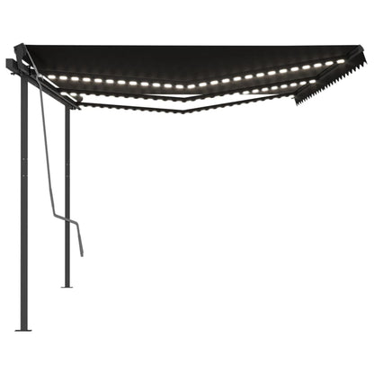 Toldo retrátil manual com LED 6x3,5 m antracite