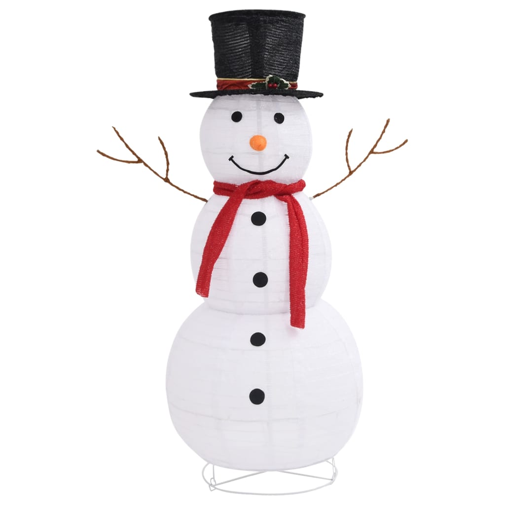 Boneco de neve decorativo com luz LED tecido de luxo 120 cm