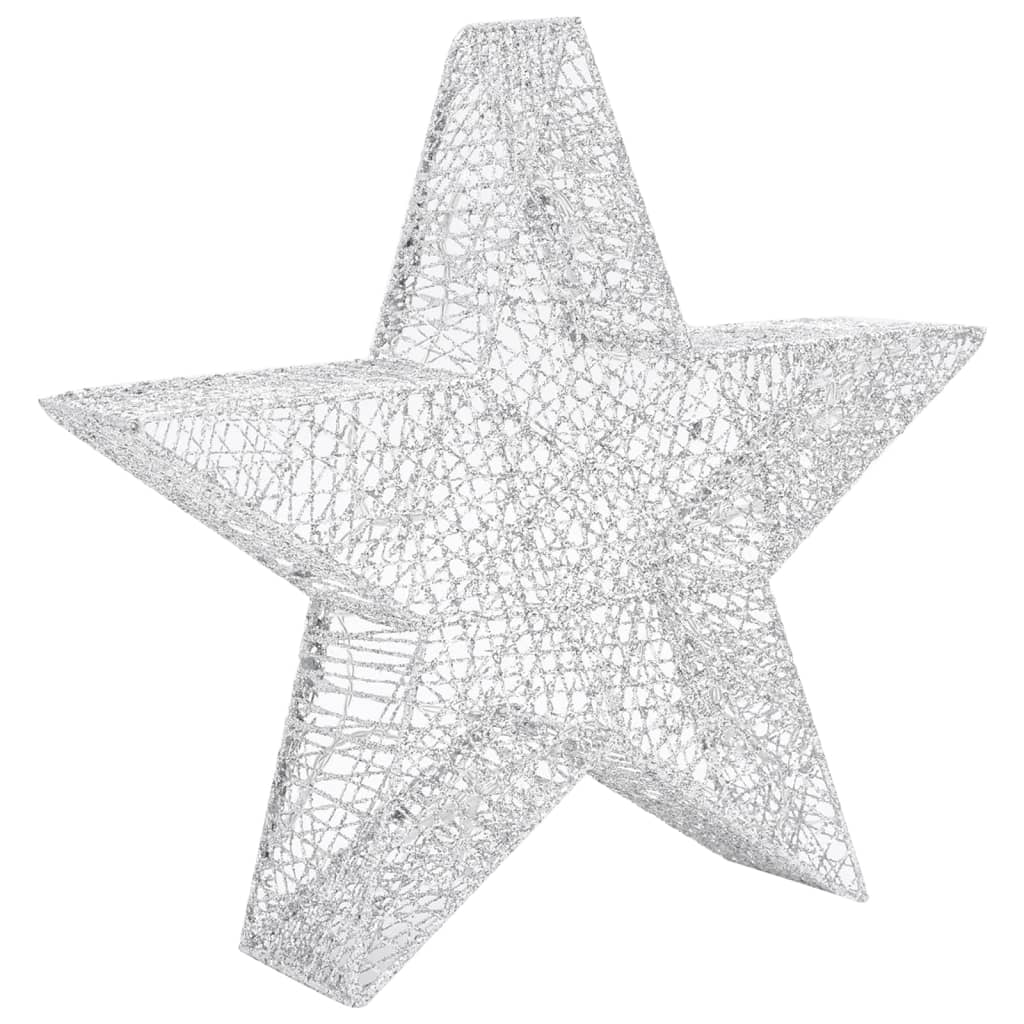 Estrelas de Natal com luzes LED 3 pcs ext./int. arame prateado