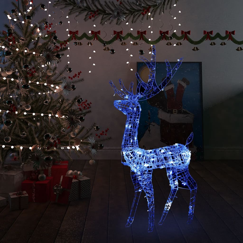 Rena decorativa de Natal 140 LEDs 120 cm acrílico azul