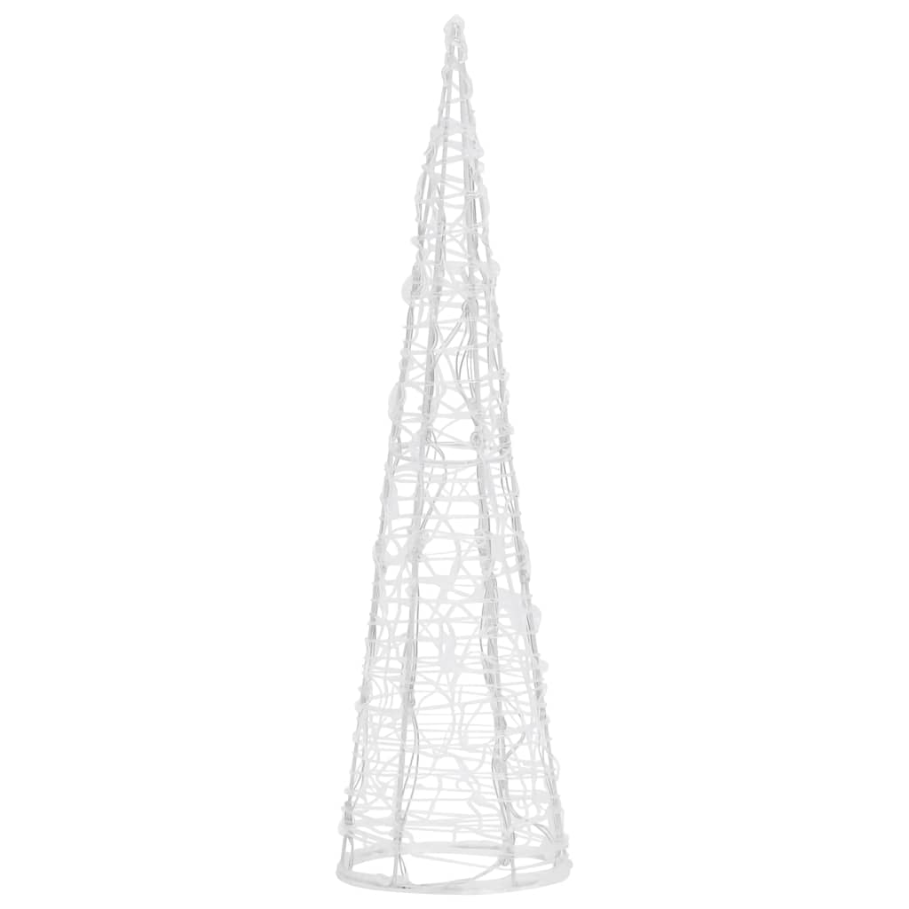 Pirâmide iluminação decorativa LEDs acrílico 60 cm branco frio