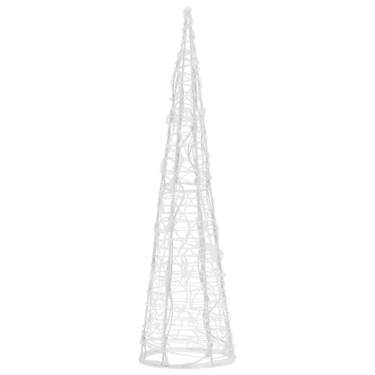 Pirâmide iluminação decorativa LEDs acrílico 60 cm branco frio