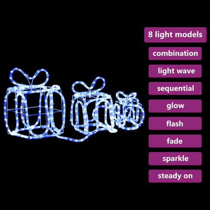 Caixas presente de Natal com 180 luzes LED interior/exterior